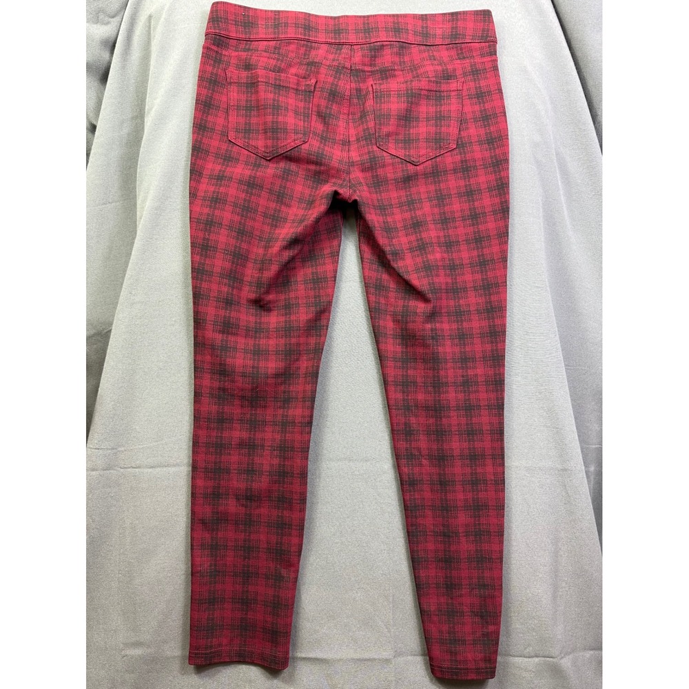 Liverpool Jeans Company Red Black Plaid Pull On Leggings Skinny Pant Women SZ 12 - Picture 4 of 15